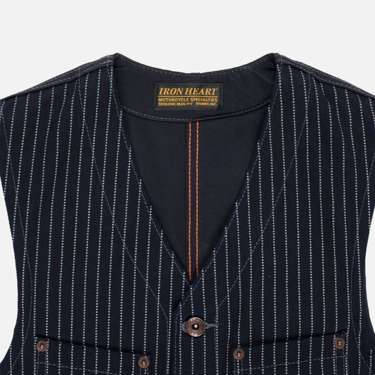 12oz Wabash/Duck Work Vest- Indigo/Navy (IHV-02 - INDIGO) | Iron Heart