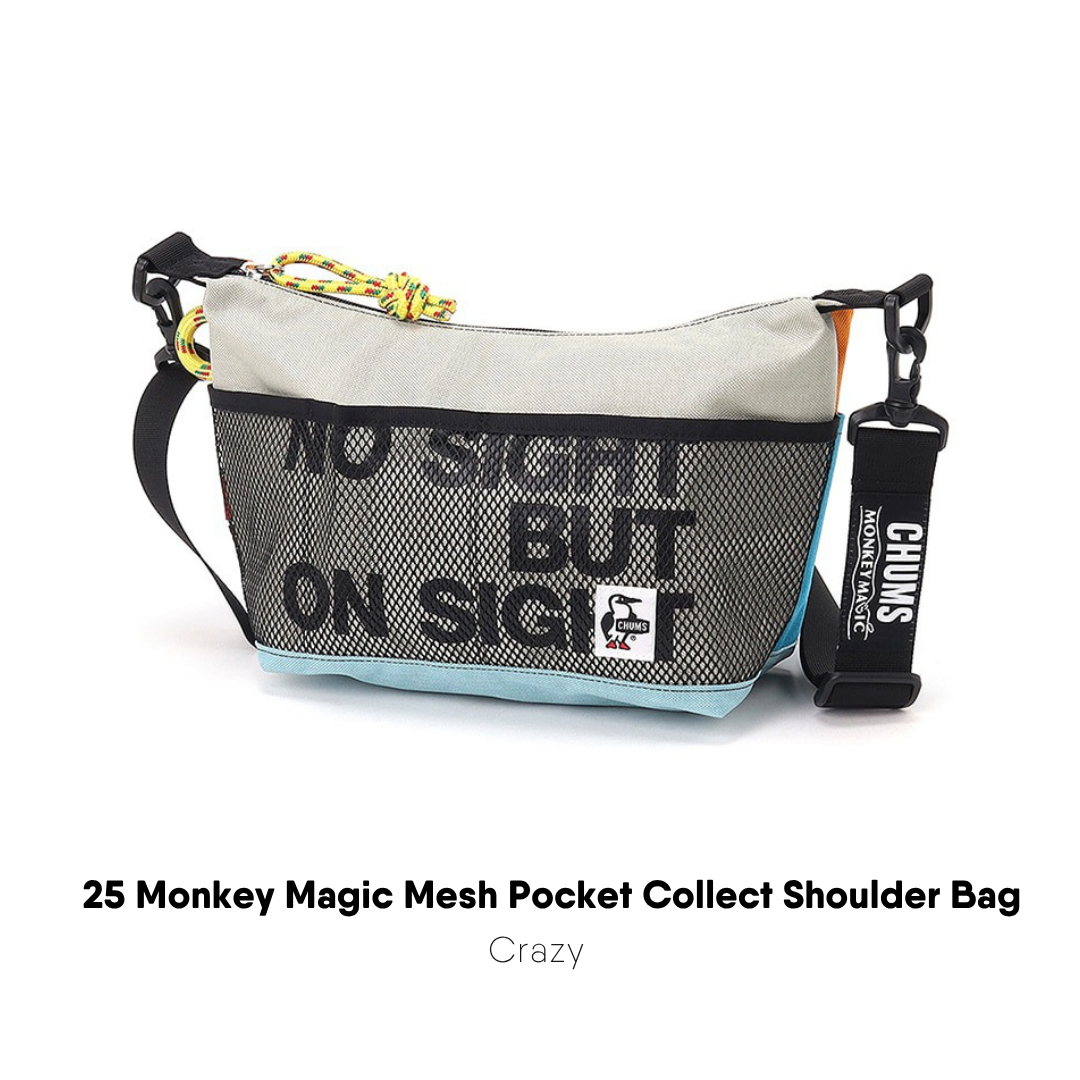 25 Monkey Magic Mesh Pocket Collect Shoulder Bag I CHUMS
