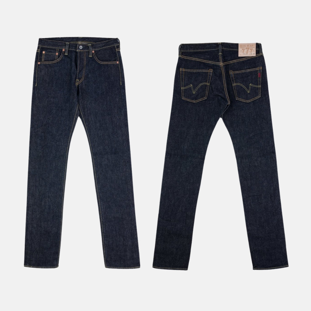 21oz Selvedge Denim Slim Tapered Cut Jeans - Indigo I Iron Heart