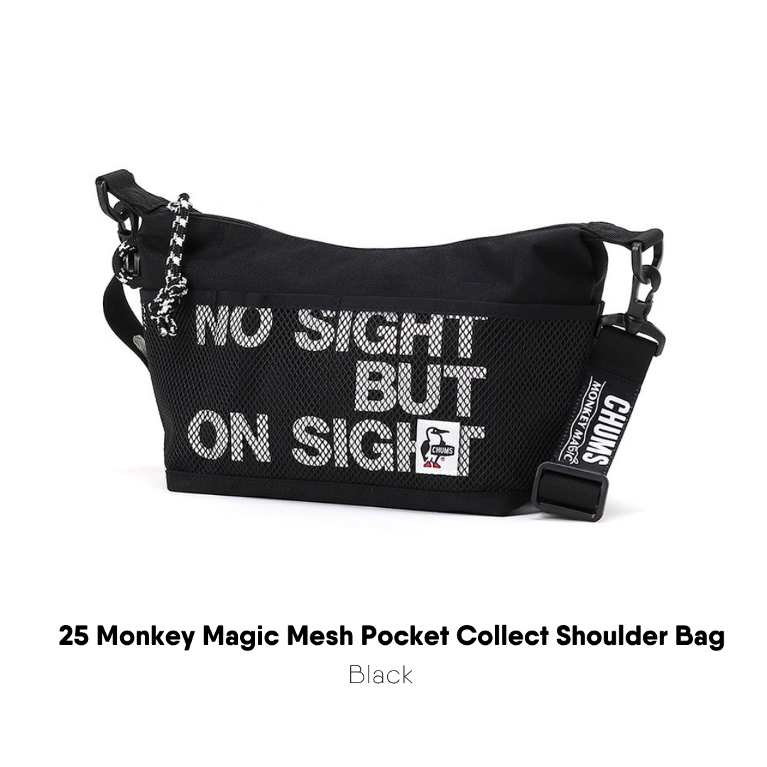 25 Monkey Magic Mesh Pocket Collect Shoulder Bag I CHUMS