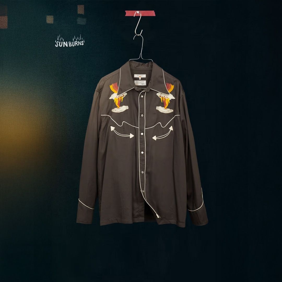 Gonzo Western Shirt Sunburns Black/BrownI Nudie Jeans
