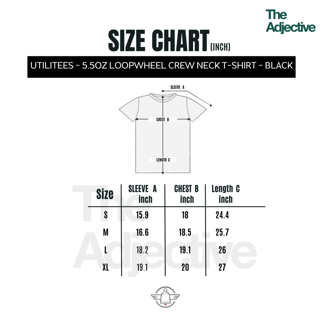 UTILITEES - เสื้อยืดคอกลมผ้า Loopwheel 5.5 ออนซ์ I Iron Heart