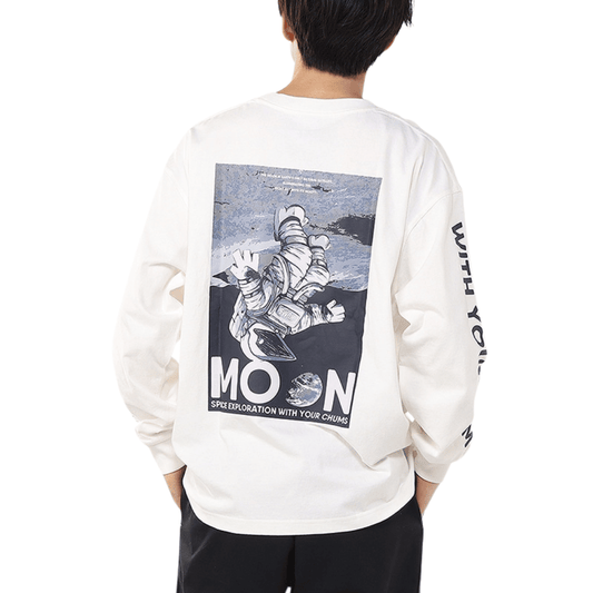 Space Booby on the Moon Brushed L/S T-Shirt | CHUMS