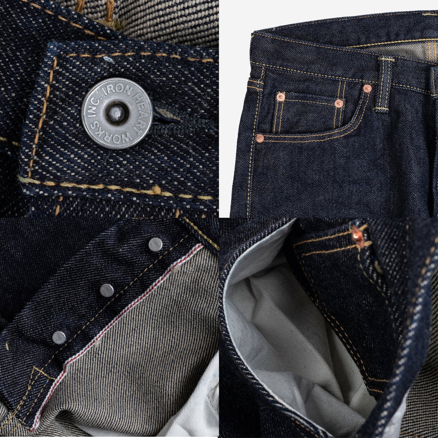 21oz Selvedge Denim Slim Cut Jeans - Indigo (IH-555S-21) | Iron Heart