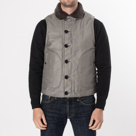 Alpaca Lined Whipcord N1 Deck Vest - grey (ihv22 grey) I Iron Heart