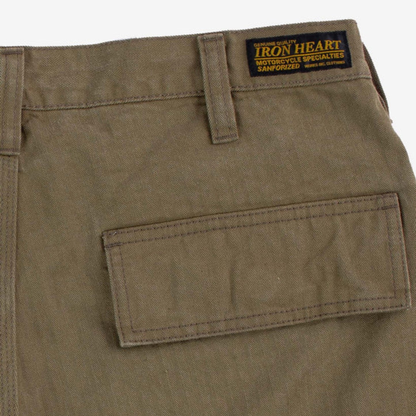 11oz Herringbone Cargo - Khaki (IH-733-KHA) | Iron Heart
