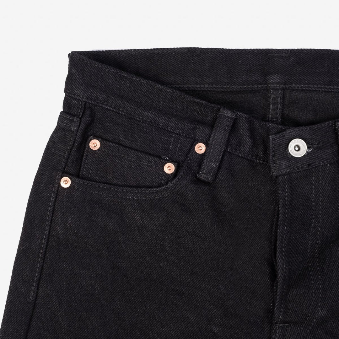21oz Selvedge Denim Slim Straight Cut Jeans - Superblack (Fades To Grey) I Iron Heart
