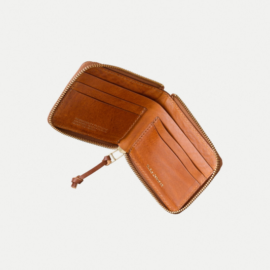 Bergendahl Wallet Zip-Cognac | Nudie Jeans