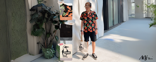 Cover_Josh Denim Shorts-Blue Haze- Arvid Flower Hawaii Shirt-Black เสื้อฮาวาย เสื้อลายดอก กางเกงขาสั้นnudie jeans หมวก fjallraven กระเป๋าผ้าแคนวาส ถุงผ้า แบรนด์ chums ร้าน the adjective