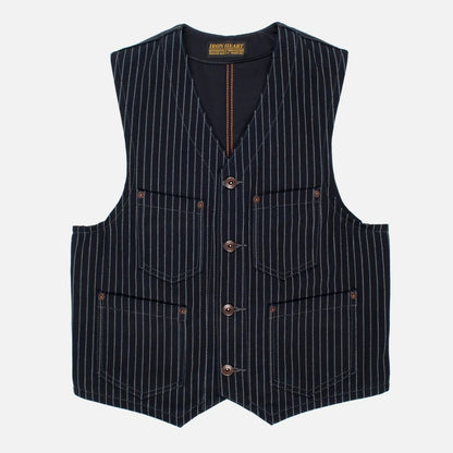 12oz Wabash/Duck Work Vest- Indigo/Navy (IHV-02 - INDIGO)  | Iron Heart