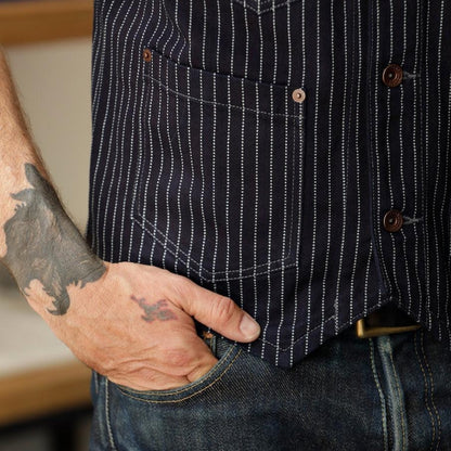 12oz Wabash/Duck Work Vest- Indigo/Navy (IHV-02 - INDIGO)  | Iron Heart