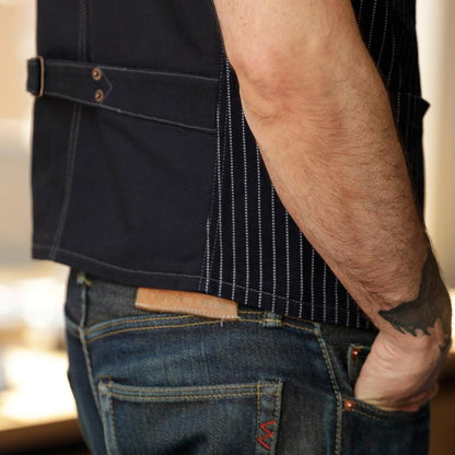 12oz Wabash/Duck Work Vest- Indigo/Navy (IHV-02 - INDIGO)  | Iron Heart