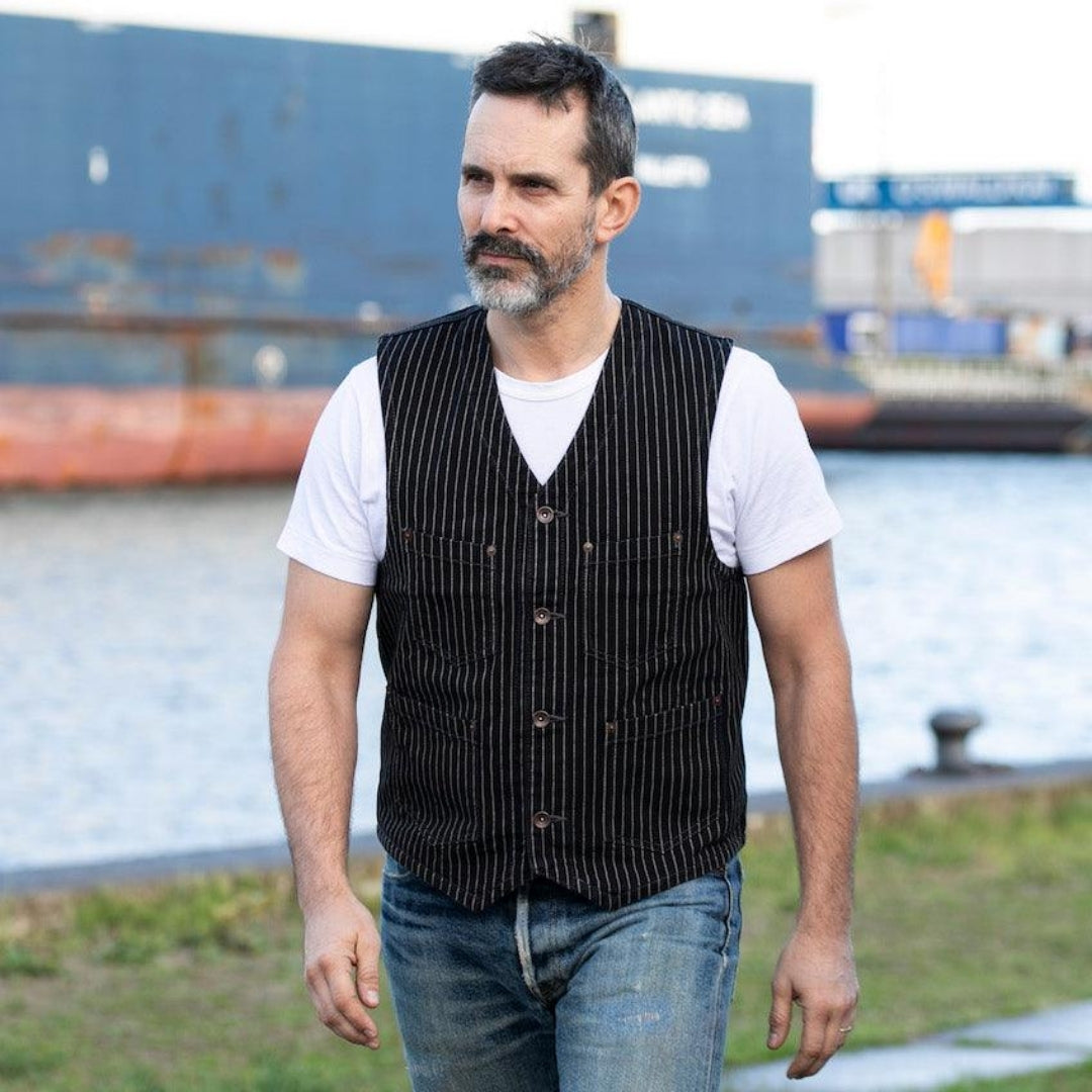 12oz Wabash/Duck Work Vest- Indigo/Navy (IHV-02 - INDIGO)  | Iron Heart