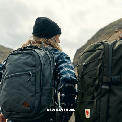 Fjallraven /Raven 28 /กระเป๋าเป้สะพายหลังดีไซส์เรียบง่าย สายและโลโก้หนังแท้ เป้เดินทาง เป้ท่องเที่ยว