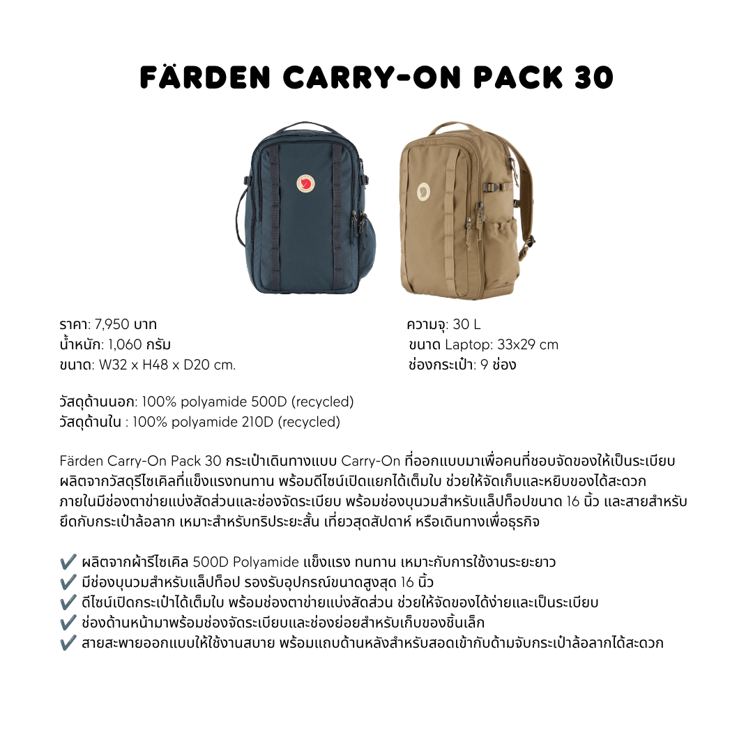 Farden Carry-On Pack 30 | Fjallraven