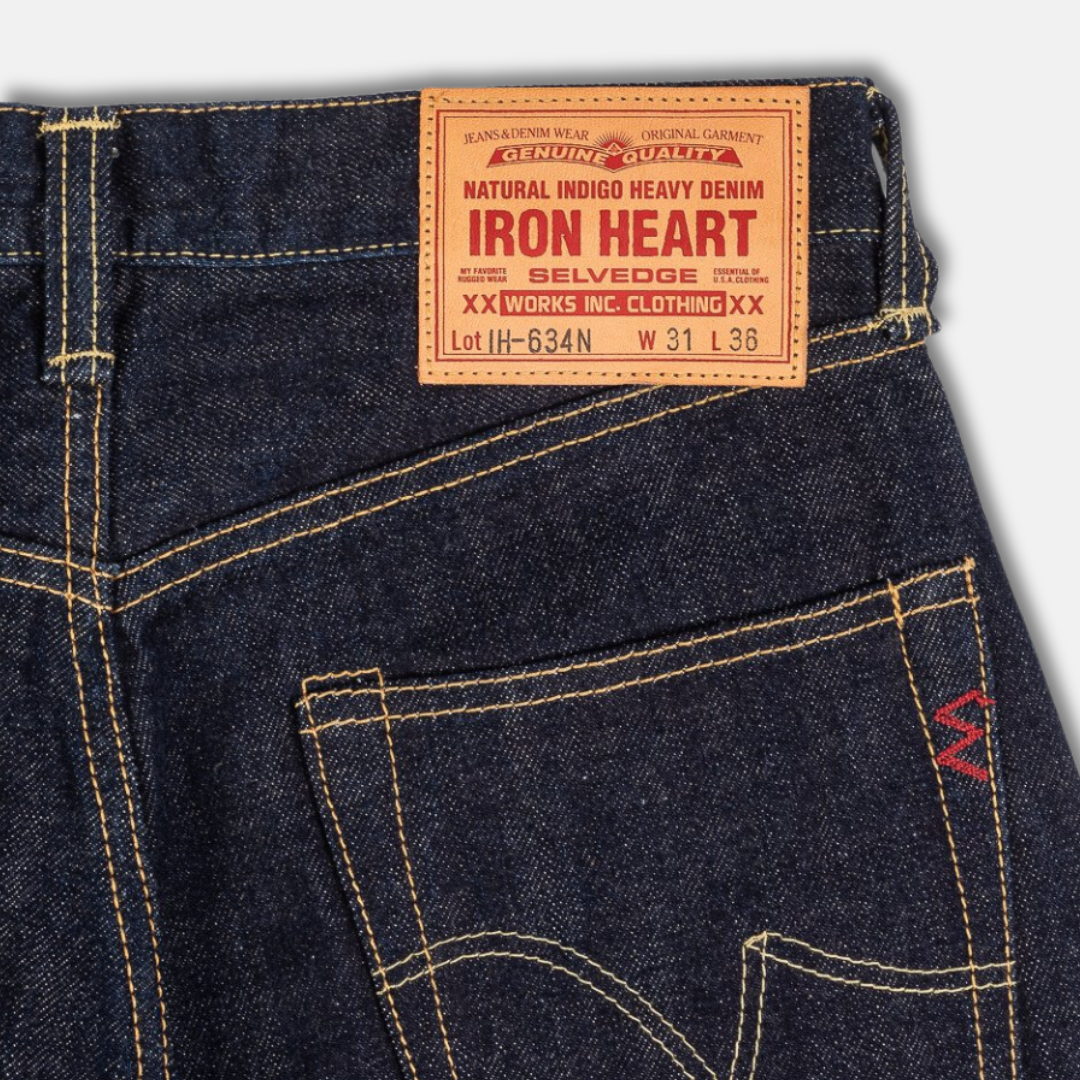 17oz Selvedge Denim Straight Cut Jeans-Natural Indigo (634N) | Iron Heart