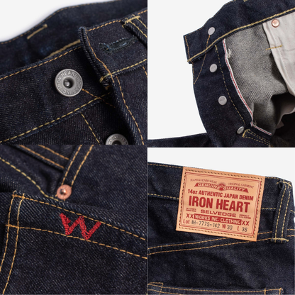 14oz Selvedge Denim Slim Tapered Cut Jeans (777s-14oz) | Iron Heart