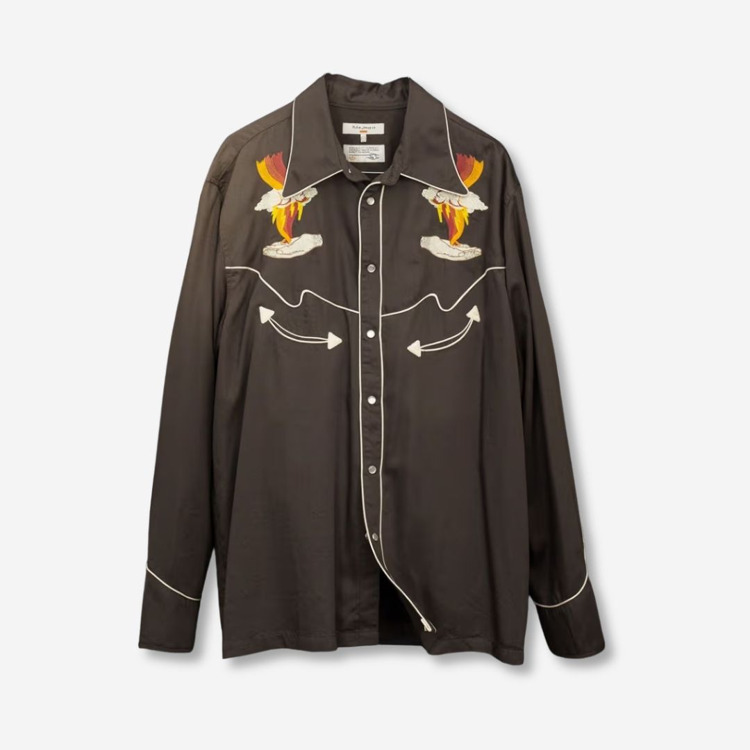 Gonzo Western Shirt Sunburns Black/BrownI Nudie Jeans