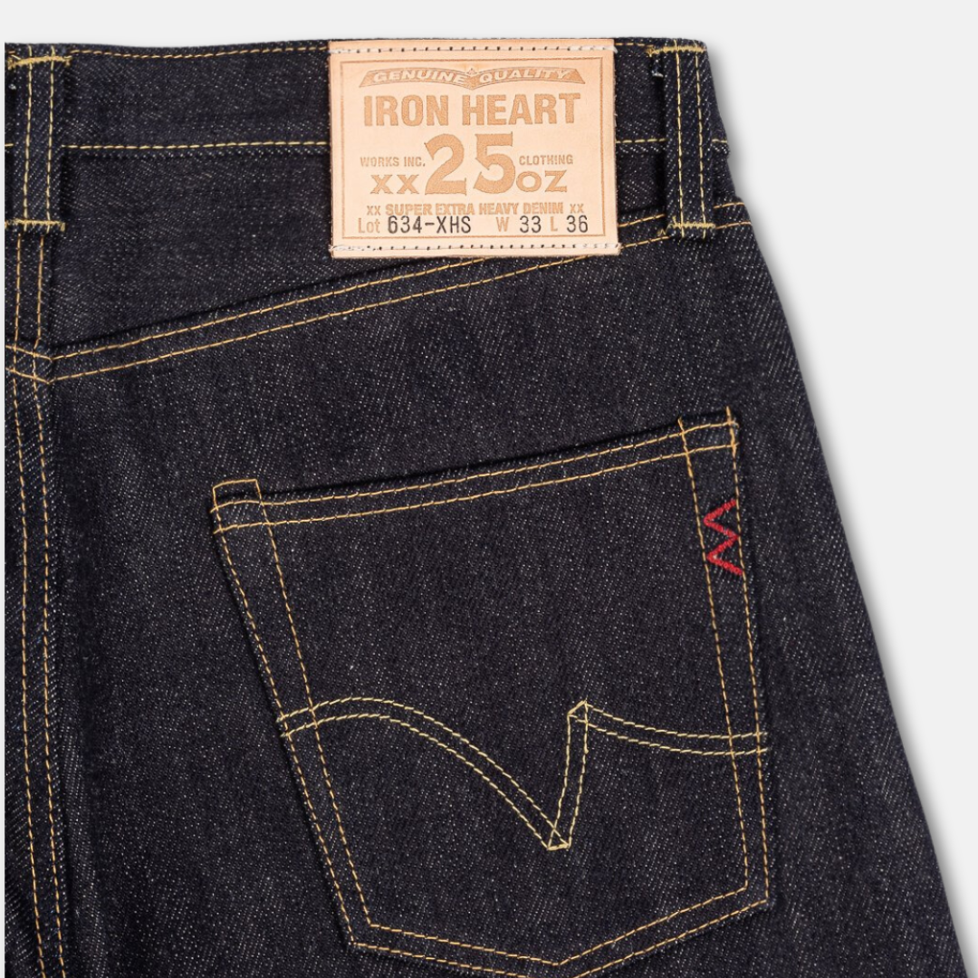 25oz Selvedge Denim Straight Cut Jeans (634XHS) | Iron Heart