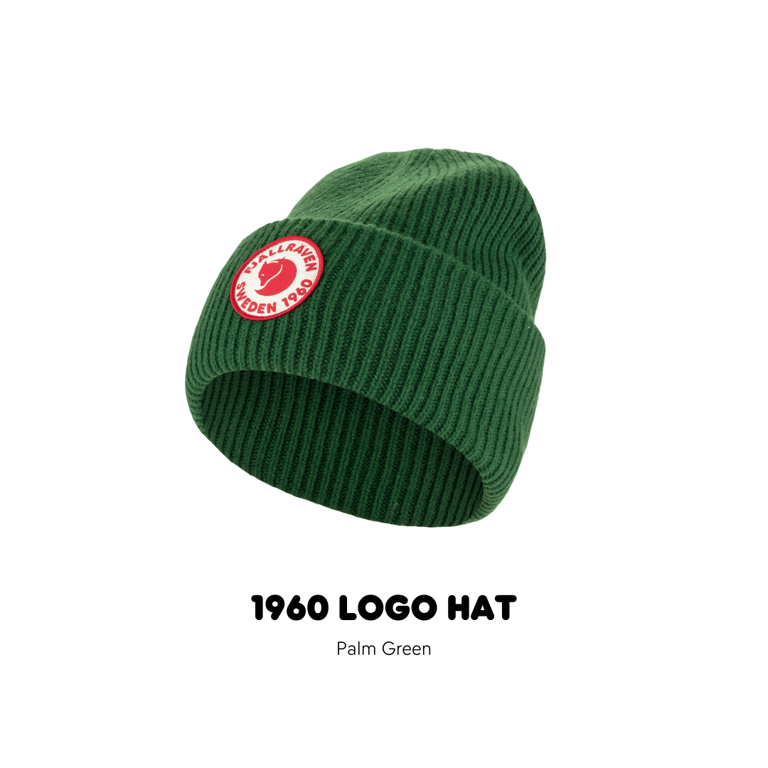 Fjallraven 1960 logo hat / หมวกถักลายลูกฟูก หมวกขนแกะ หมวกกันหิมะกันหนาว สำหรับนักผจญภัย ท่องเที่ยว หน้าหนาว