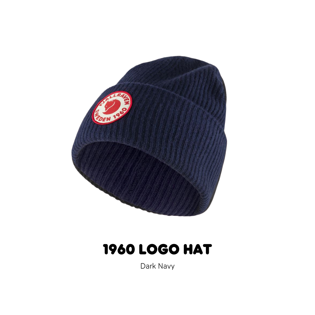 Fjallraven 1960 logo hat / หมวกถักลายลูกฟูก หมวกขนแกะ หมวกกันหิมะกันหนาว สำหรับนักผจญภัย ท่องเที่ยว หน้าหนาว