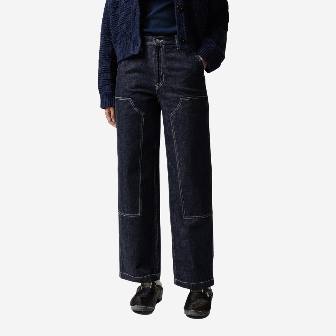 กางเกงยีนส์เดนิม Wendy Double Knee - สียีนส์เข้ม | Nudie Jeans