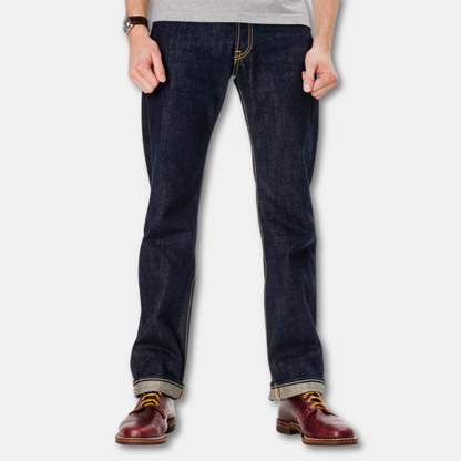 17oz Selvedge Denim Straight Cut Jeans-Natural Indigo (634N) | Iron Heart