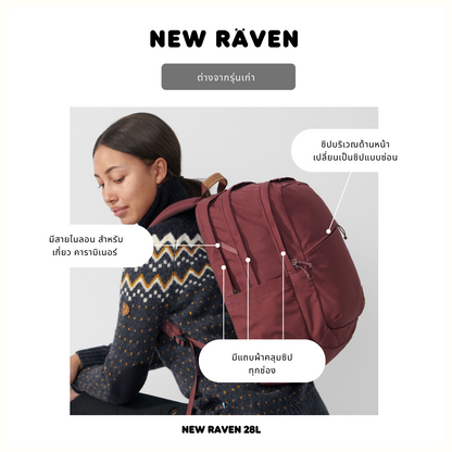 Fjallraven /Raven 20 /กระเป๋าเป้สะพายหลังดีไซส์เรียบง่าย สายและโลโก้หนังแท้ เป้เดินทาง เป้ท่องเที่ยว