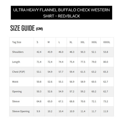 Ultra Heavy Flannel Buffalo Check Western Shirt - Red/Black | Iron Heart