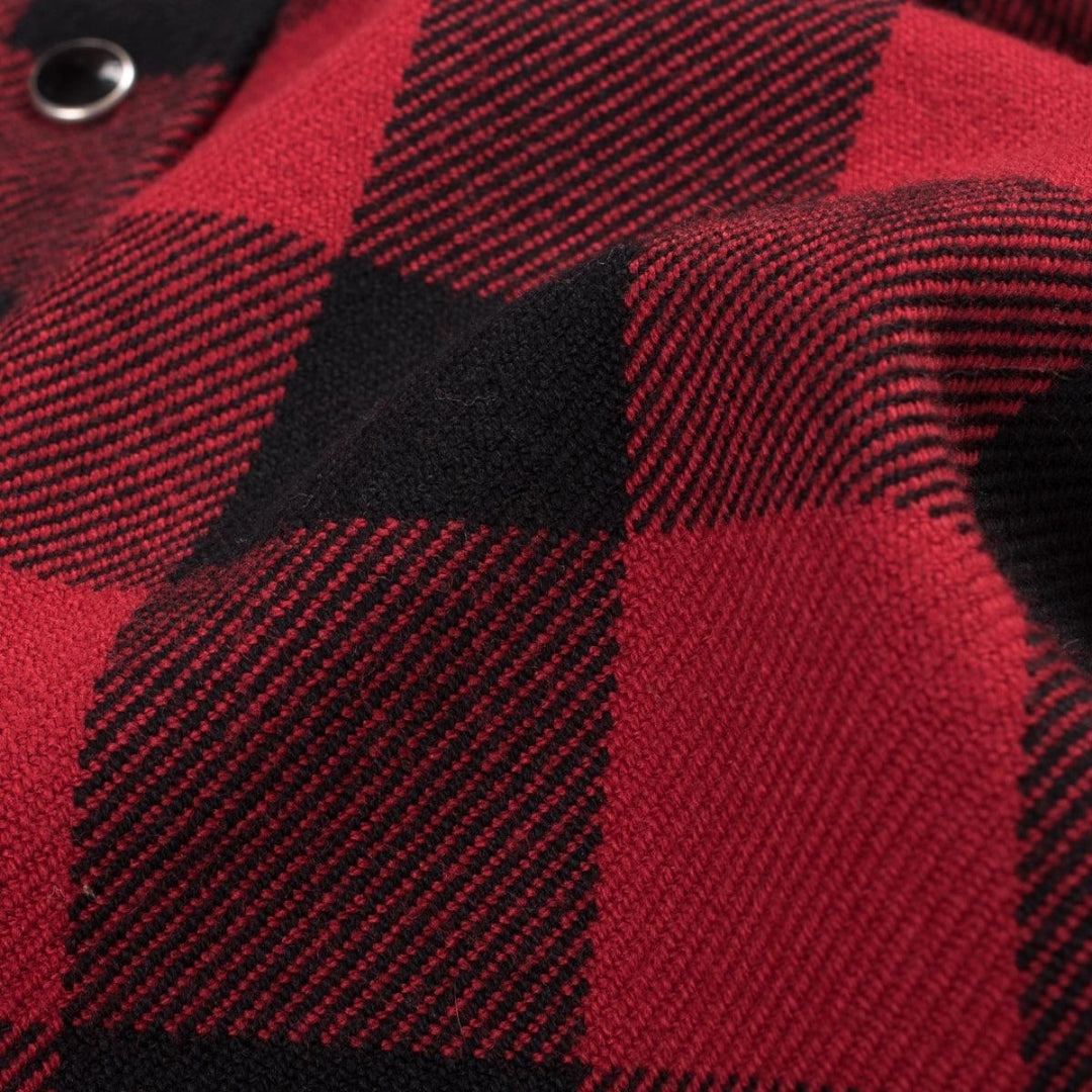 Ultra Heavy Flannel Buffalo Check Western Shirt - Red/Black | Iron Heart