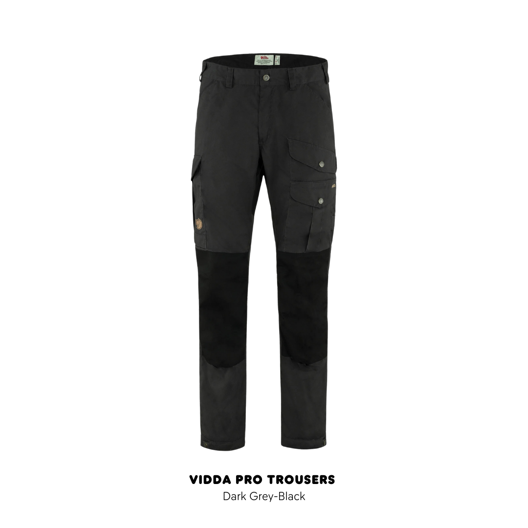 Fjallraven/ Vidda Pro Trousers M/ กางเกงเดินป่าสุดทนทานสำหรับการผจญภัยทั้งในภูเขาและป่า ผลิตจากผ้า G-1000 กันลมกันน้ำได้