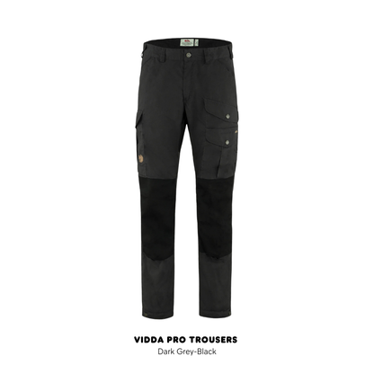 Fjallraven/ Vidda Pro Trousers M/ กางเกงเดินป่าสุดทนทานสำหรับการผจญภัยทั้งในภูเขาและป่า ผลิตจากผ้า G-1000 กันลมกันน้ำได้