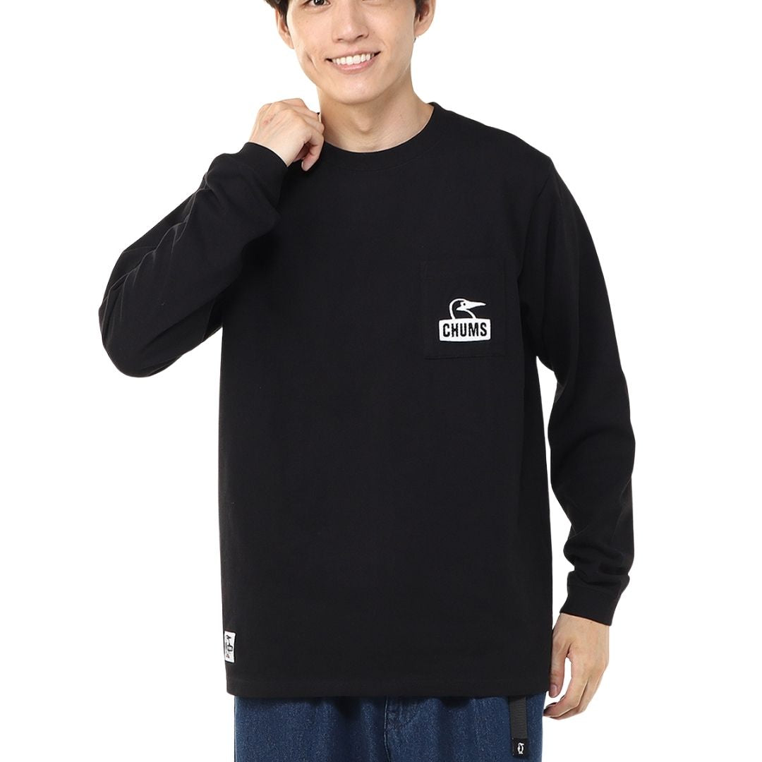 CHUMS Booby Face Pocket Brushed L/S T-Shirt | CHUMS