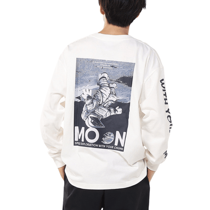 Space Booby on the Moon Brushed L/S T-Shirt | CHUMS