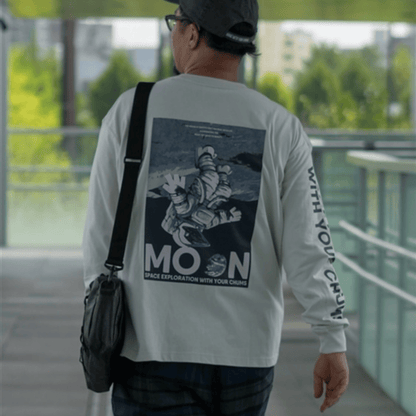 Space Booby on the Moon Brushed L/S T-Shirt | CHUMS