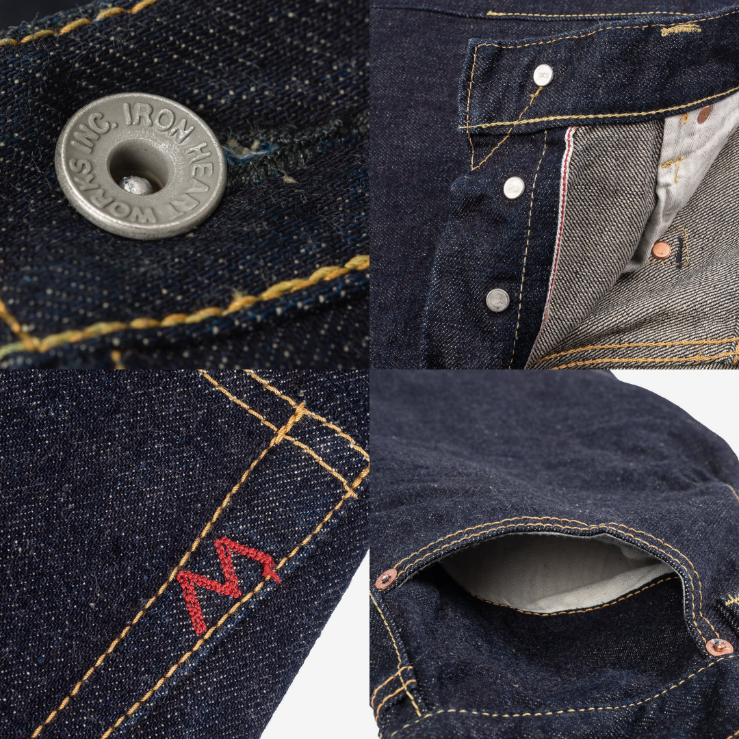 17oz Selvedge Denim Straight Cut Jeans-Natural Indigo (634N) | Iron Heart