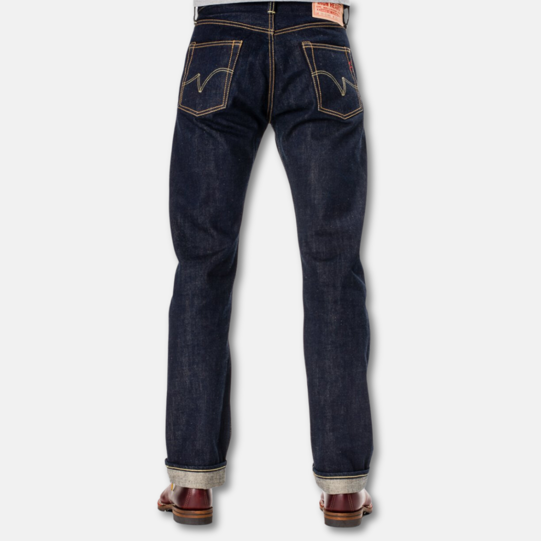 17oz Selvedge Denim Straight Cut Jeans-Natural Indigo (634N) | Iron Heart