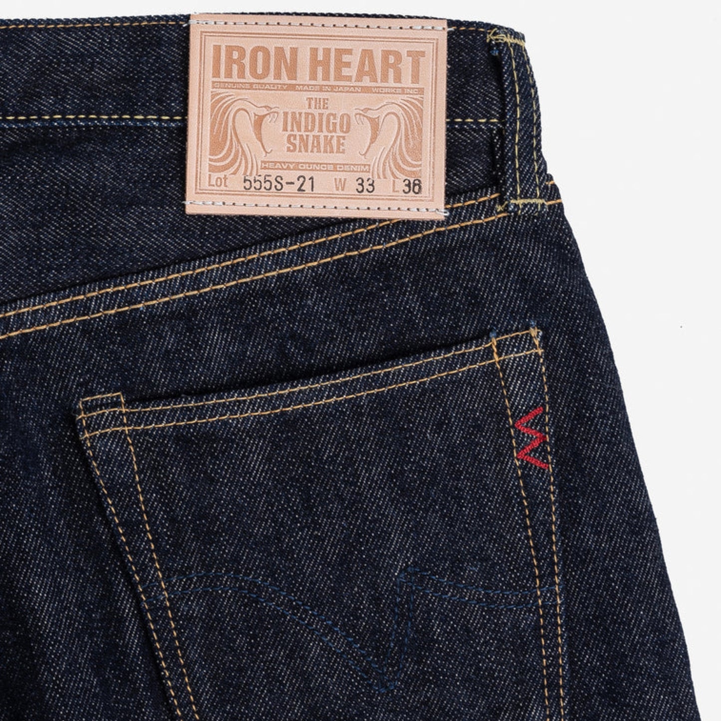 21oz Selvedge Denim Slim Cut Jeans - Indigo (IH-555S-21) | Iron Heart