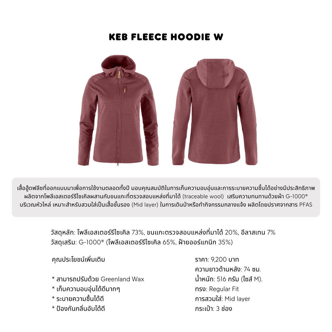 Keb Fleece Hoodie W | Fjällräven