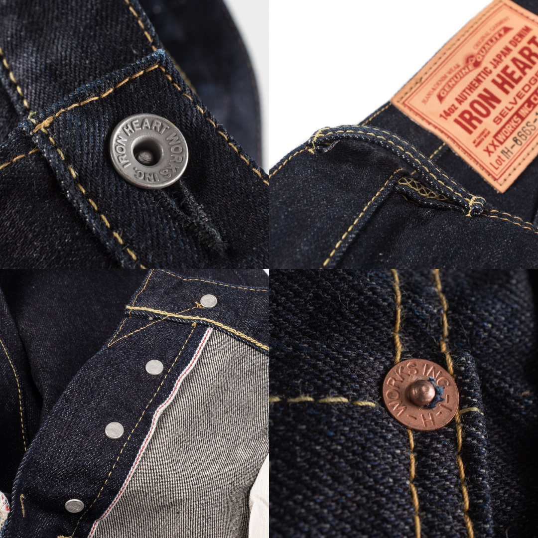 14oz Selvedge Denim Slim Straight Cut Jeans (666s-14oz) | Iron Heart