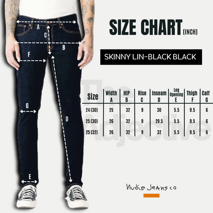Skinny Lin-Black Black I Nudie Jeans