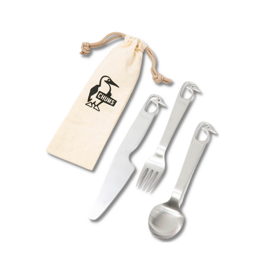 CHUMS Booby Cutlery Set / ชุดช้อนส้อมมีด ช้อนส้อมมีดสแตนเลส แคมป์ปิ้ง ชัมส์ ผลิตจากญี่ปุ่น